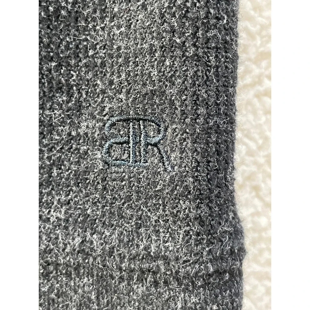 Banana Republic Mens Large Sweater Charcoal Gray Raglan Crewneck Cotton Blend